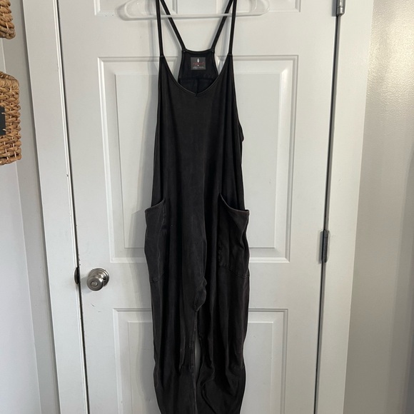Free people hot shot onsie washed Black Lightweight Harem Jumpsuit with Pockets - Picture 2 of 6